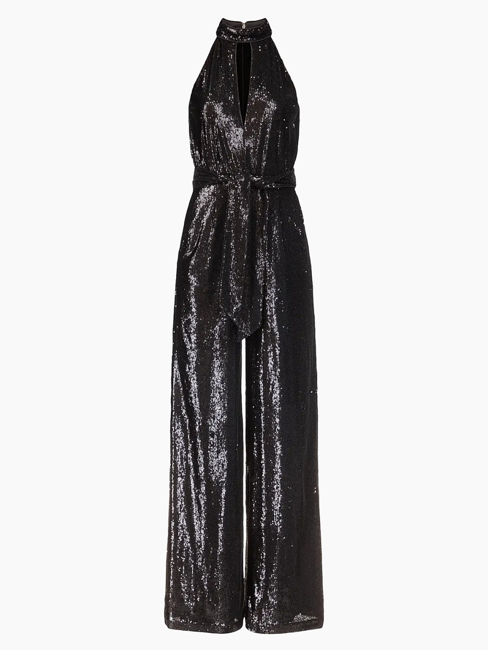 Michael Kors Black Sequin Halter Jumpsuit